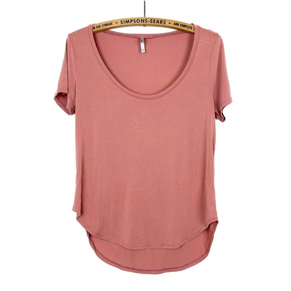 BKE CORE Womens XS Pink Scoop Neck Modal Top Oversized Super Soft - Picture 1 of 5